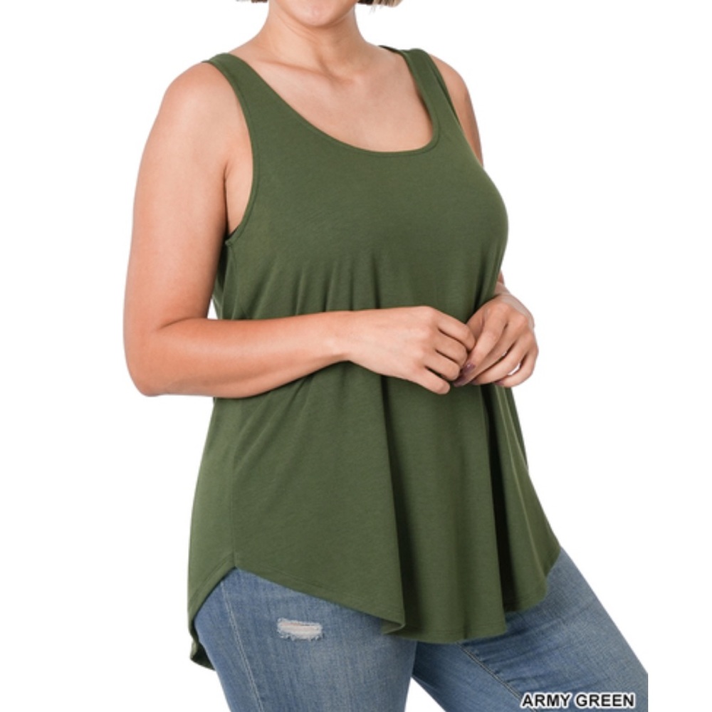 ZENANA
Sleeveless V-neck Hi-Low Hem Tank Top